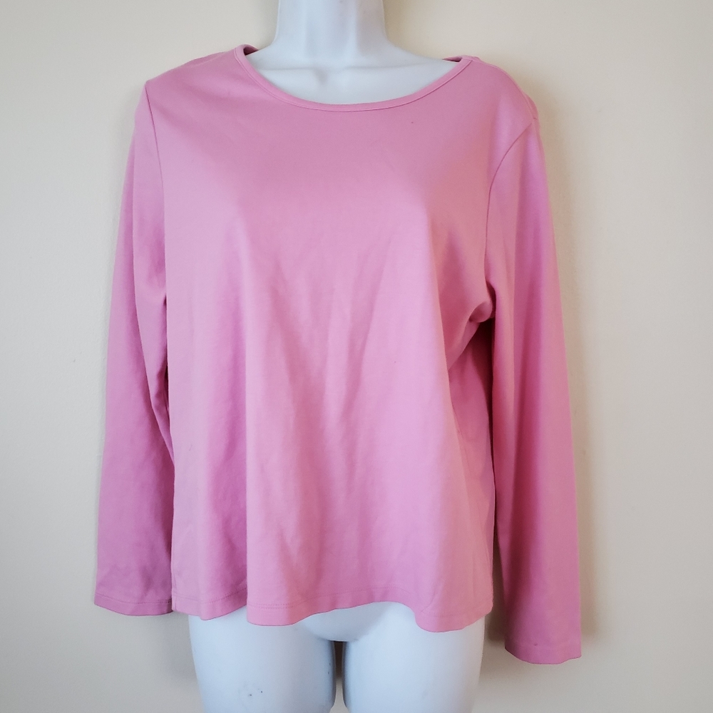 LL Bean Rose Pink long sleeved top Large